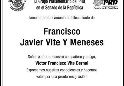 Nuestro más sentido pésame a nuestro compañero y amigo Víctor Francisco Vite Bernal.